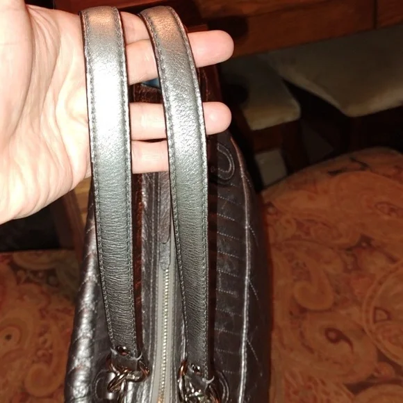Coach Silver Quilted Leather Shopper Tote Style Number 19857 EUC - Picture 5 of 16